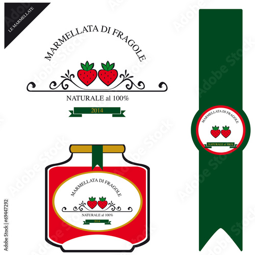 Etichetta per la marmellata di fragole