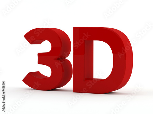 three dimensional - 3D text - red