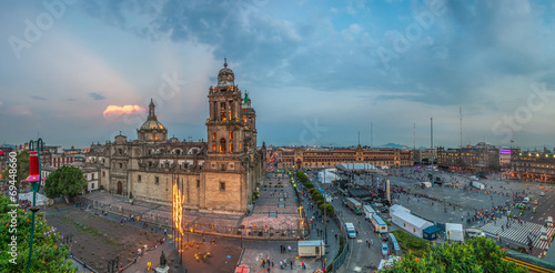 Zocalo square and Metropolitan cathedral of Mexico city