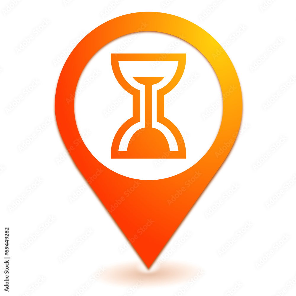 sablier sur symbole localisation orange Stock Vector | Adobe Stock