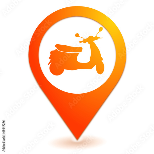 scooter sur symbole localisation orange