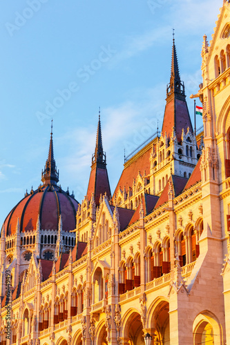 Canvas Print Hungarian Parliament in Budapest, World Heritage Site by UNESCO