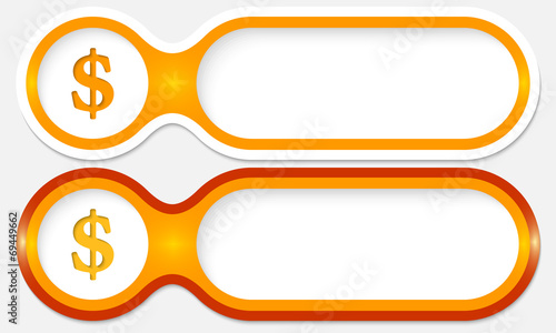two buttons for entering text with dollar symbol