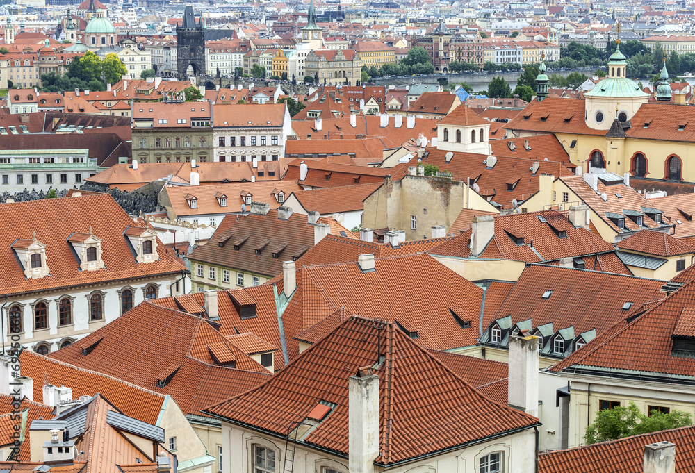 Beautiful roofs and cityscape of Prague, czech republic.