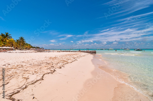 tropical sea and beach in Isla Mujeres  Mexico