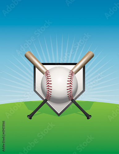 Photography Baseball and Bats Background Illustration