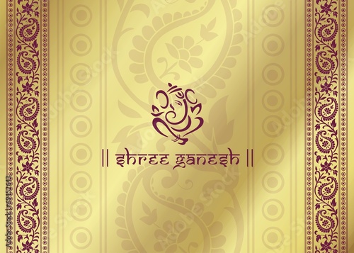 Ganesha, wedding card, royal Rajasthan, India