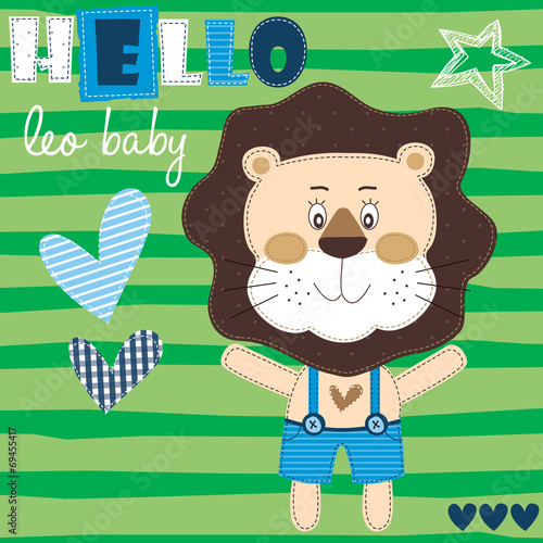 hello leo baby vector illustration