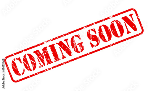 Coming soon red stamp text