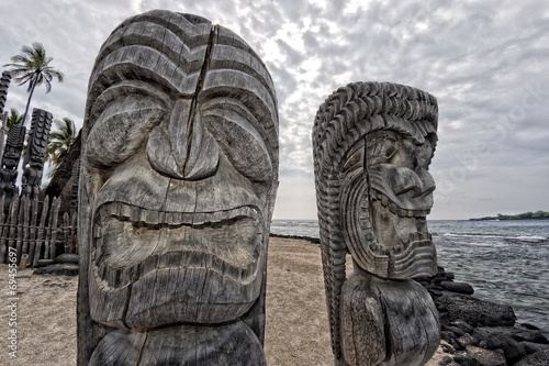 Hawaii Tiki wooden statue photo