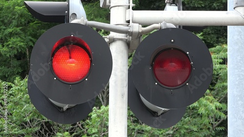 Train Crossing, Flashing Red Lights, Railroads