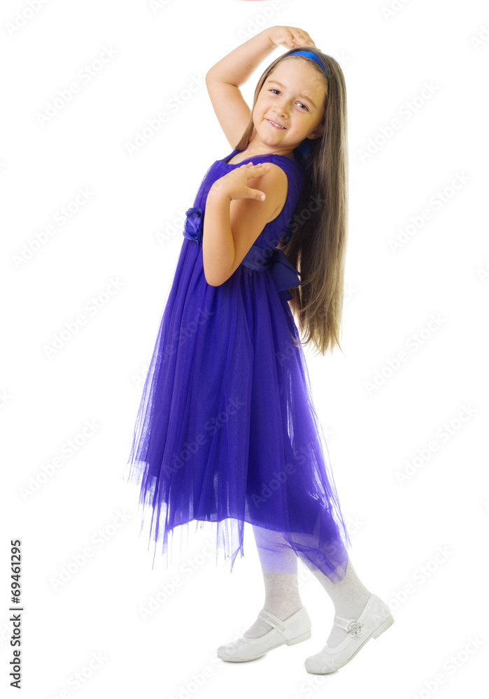 Little girl in blue dress