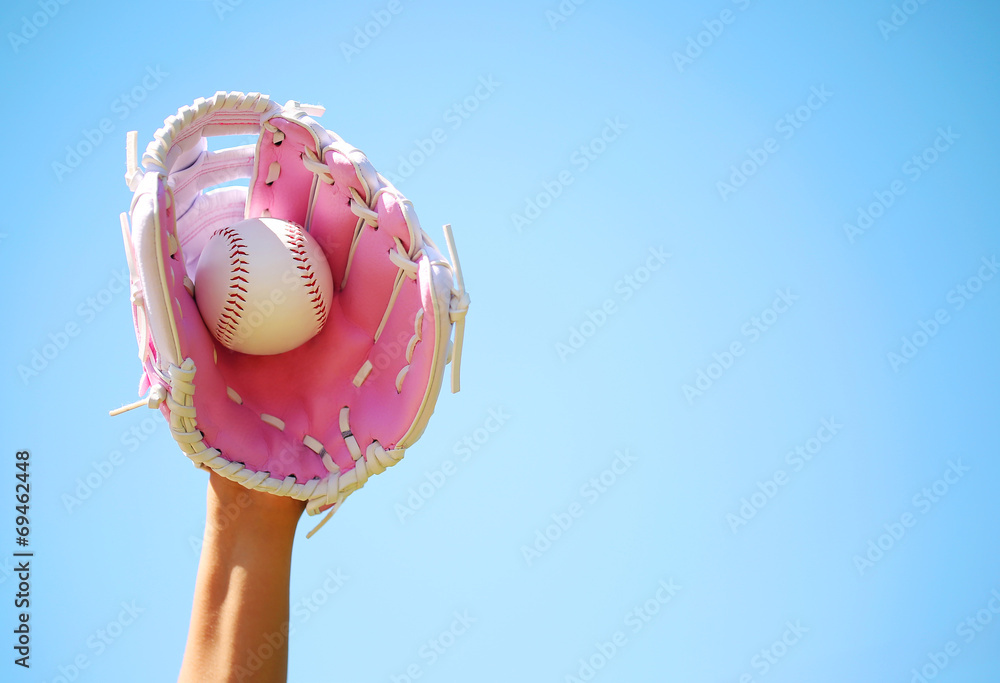 Pink baseball glove on sale