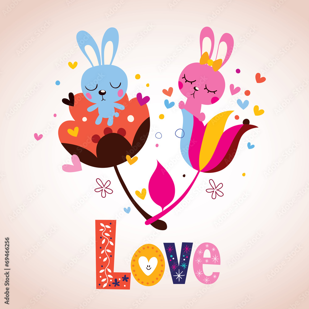 Obraz premium bunny characters in love