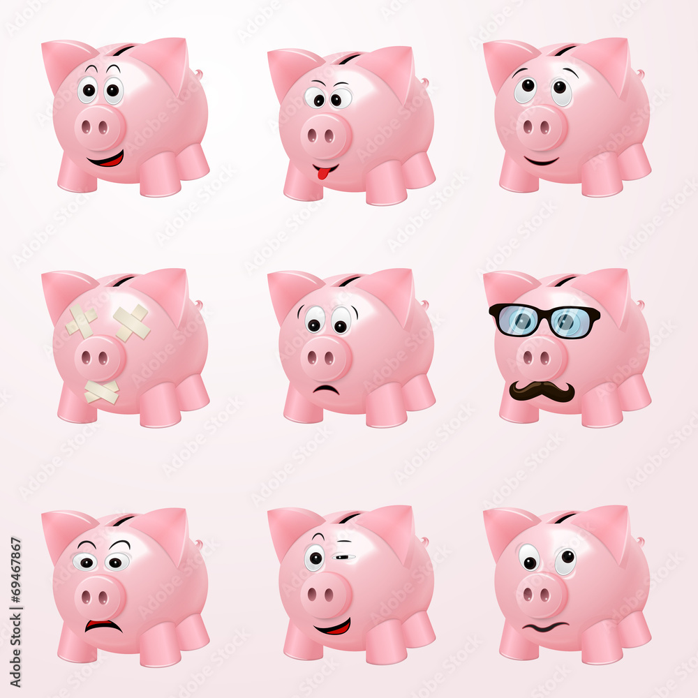 Piggy bank emotions Piggy bank emotions