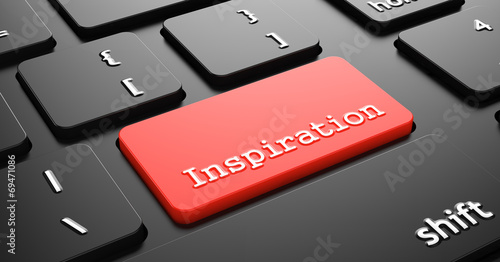 Fotografie Inspiration on Red Keyboard Button.