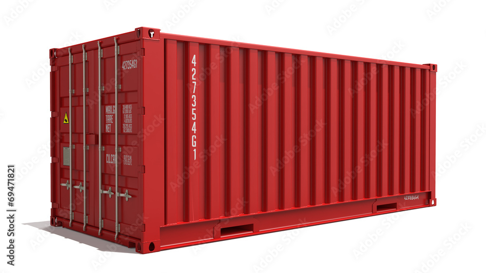 Red Container Isolated on White. Red Container Isolated on White.