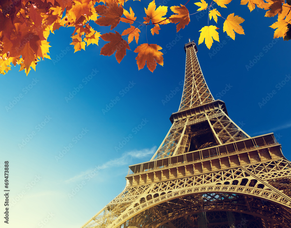 Eiffel tower in autumn time