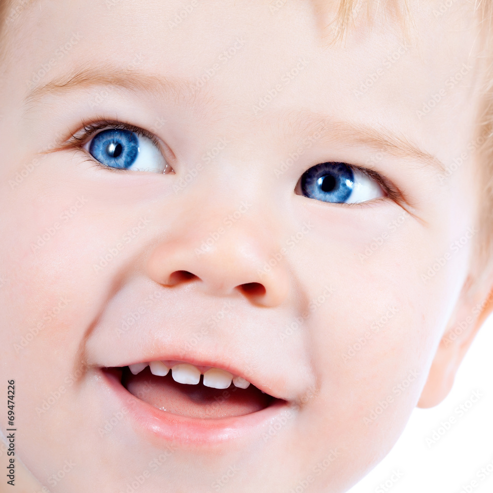 Toddler blond and blue eyes boy child with various facial expres Toddler blond and blue eyes boy child with various facial expres