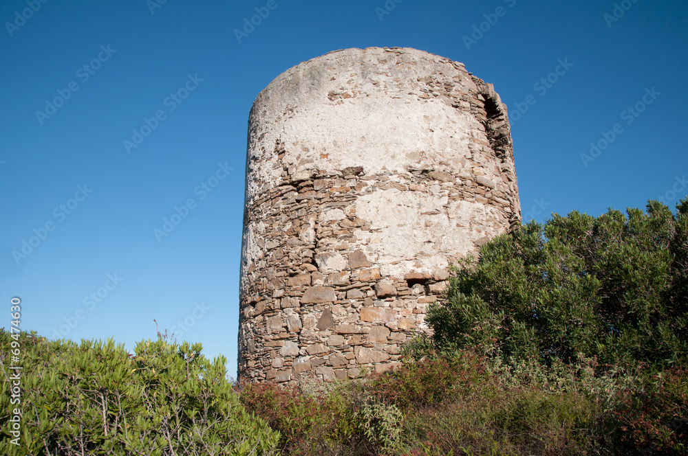 Naklejka premium Torre sopra Macinaghju, Corsica
