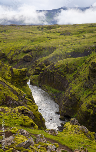 Panorama of Icelandic mountains