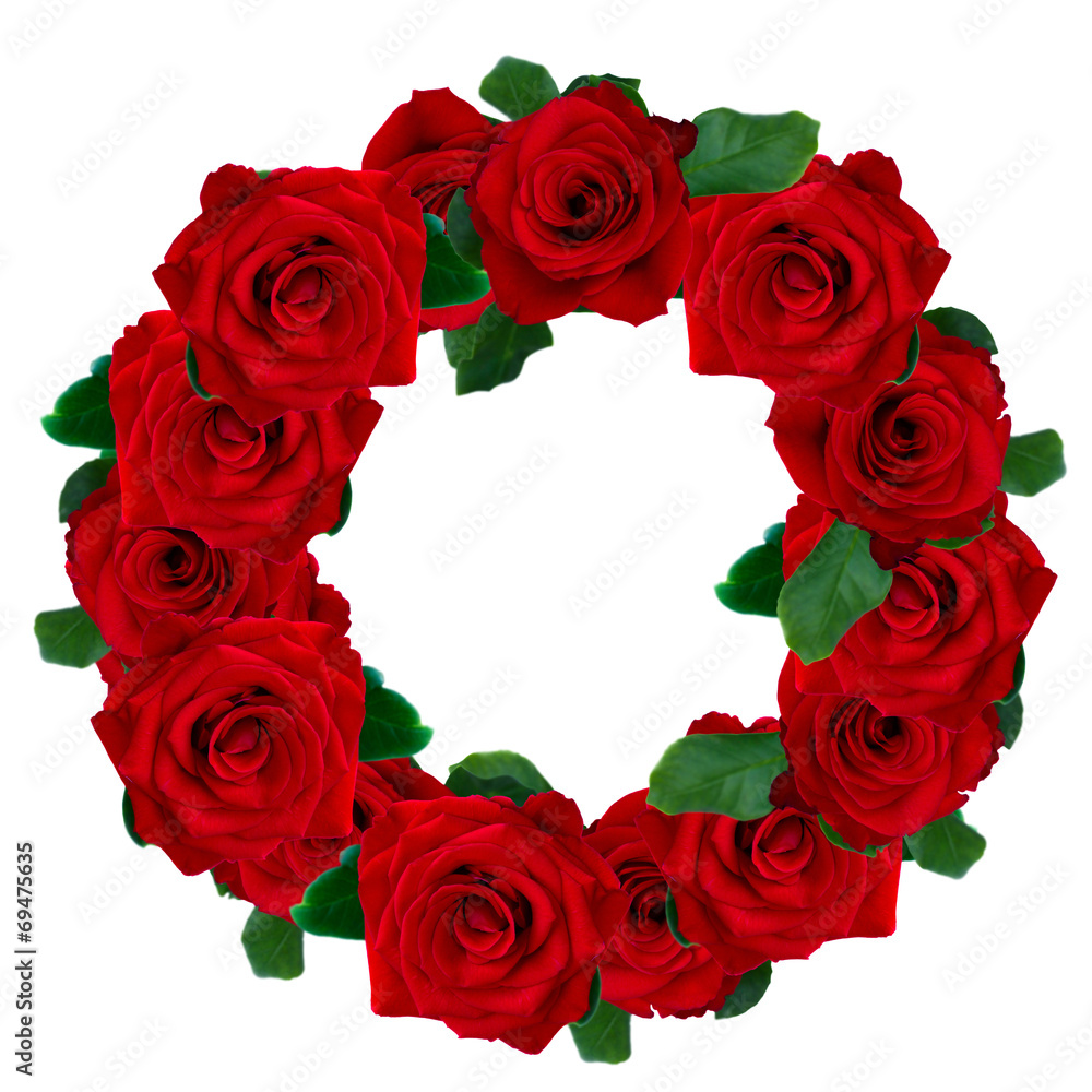 red roses wreath