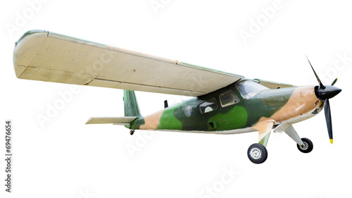 Old plane on white background