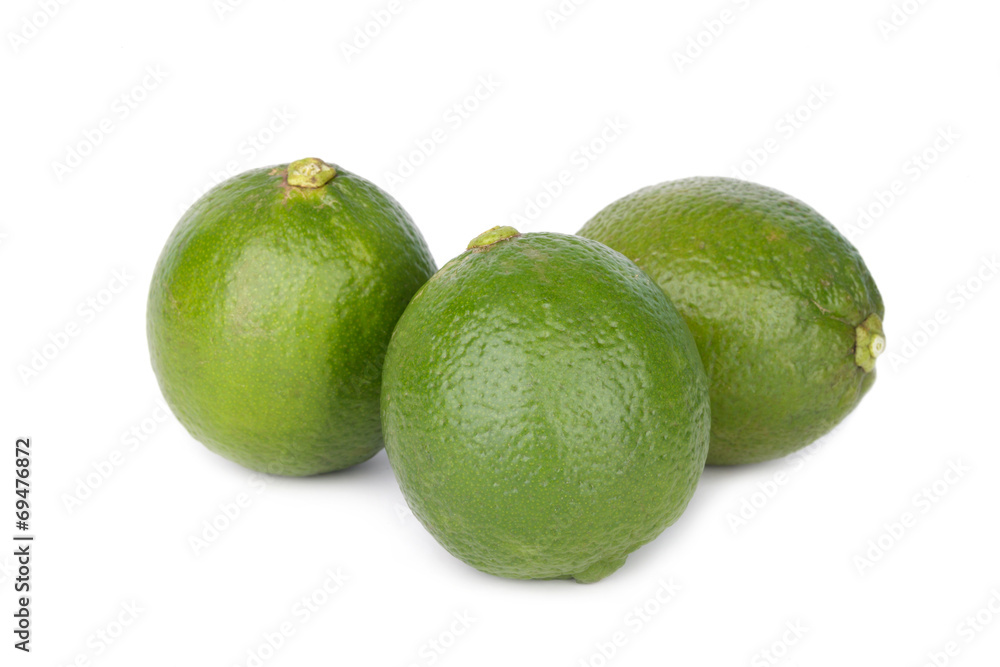 Citrus lime fruit isolated on white background