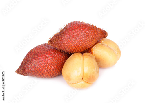 Salacca or zalacca tropical fruit isolated on white background