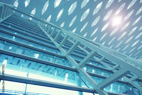 metal and glass roof of a mall