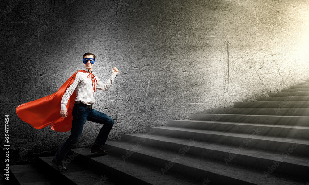 Obraz premium Walking superhero
