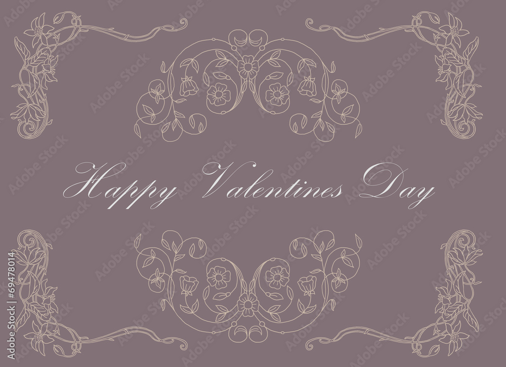 Happy valentines day vintage card
