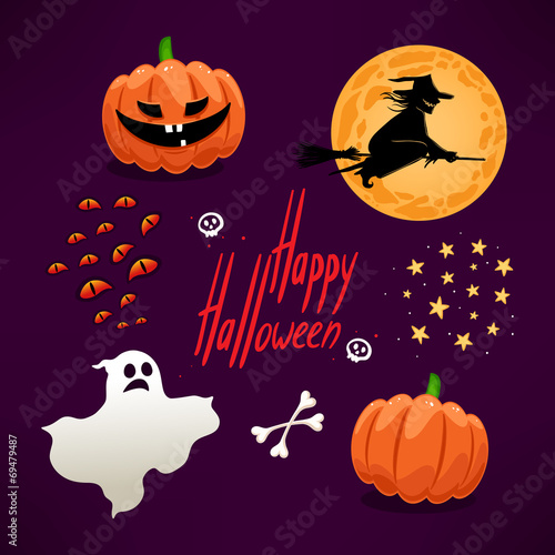 Set of cute icons for Halloween - 2