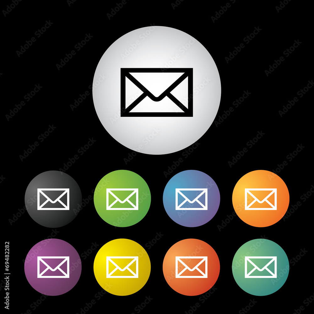 envelope mail button set envelope mail button set