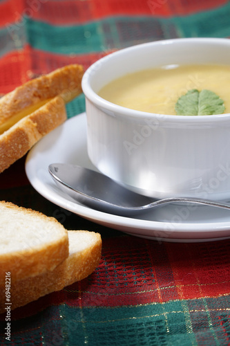 bowl of soup and bread
