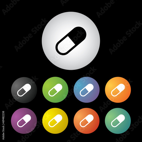 capsule medicine button set