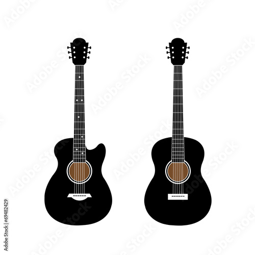 acoustic guitar and electric guitar