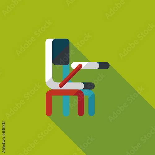 Vintage school desk flat icon with long shadow,eps10