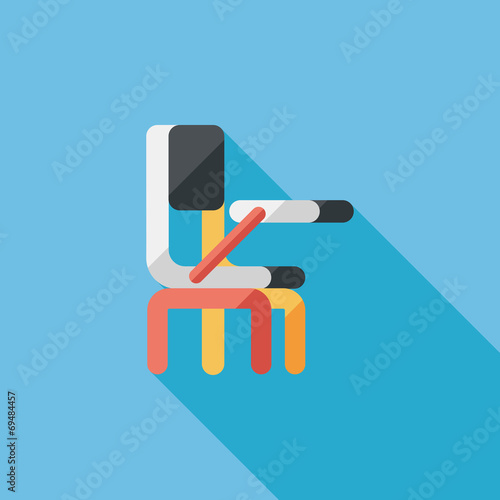 Vintage school desk flat icon with long shadow,eps10