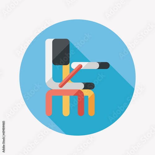 Vintage school desk flat icon with long shadow,eps10
