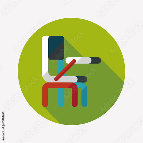 Vintage school desk flat icon with long shadow,eps10