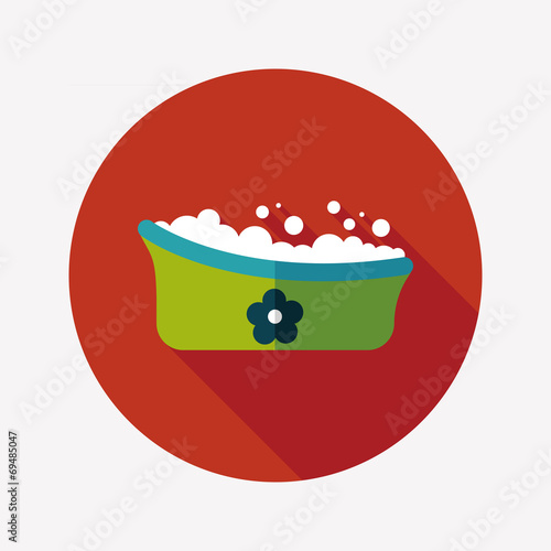 baby bath baby flat icon with long shadow,eps10