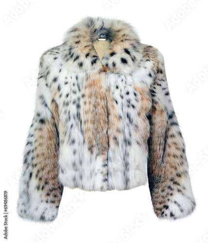 leopard fur coat isolated on white