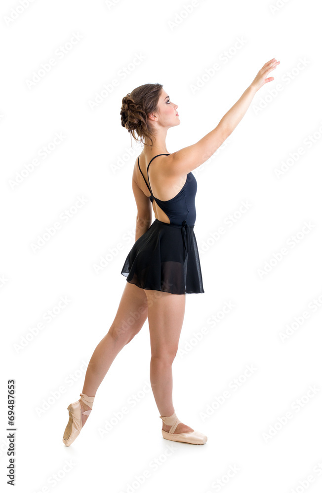 standing dancer girl isolated on white