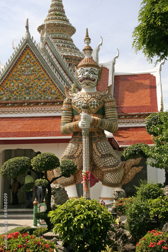 Thailand, Wat Arun Tempelfigur Thailand, Wat Arun Tempelfigur
