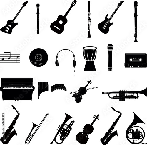 Music icons vector set