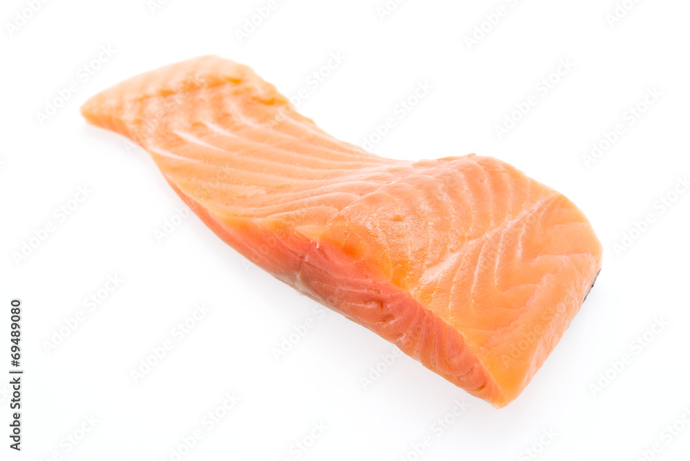Salmon meat isolated on white Salmon meat isolated on white