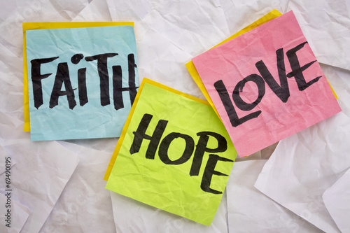 Canvas Print faith, love and hope