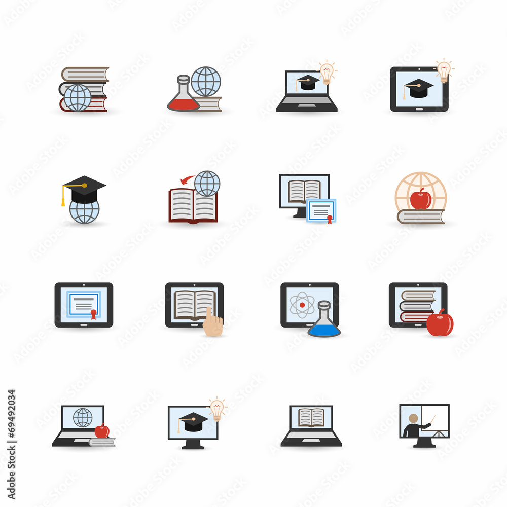 Online education icon flat Online education icon flat