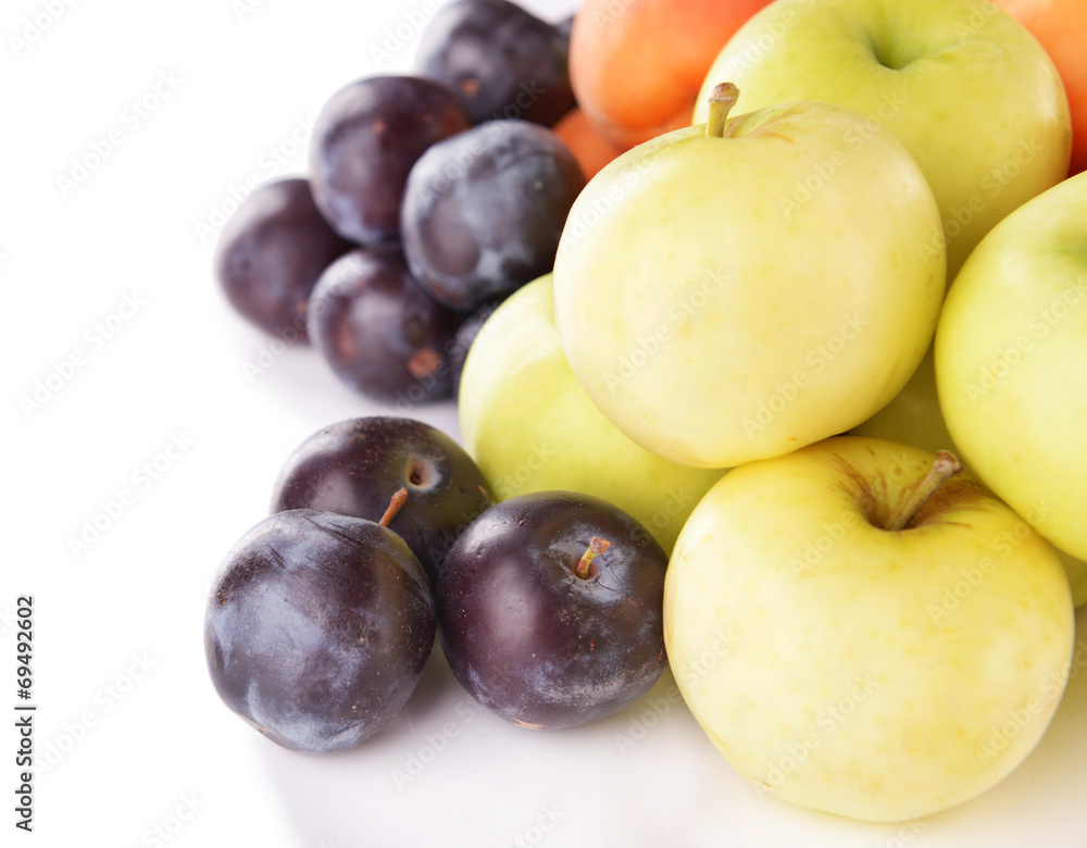 Ripe fruits isolated on white Ripe fruits isolated on white